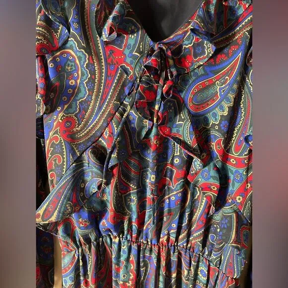 Lauren Ralph Lauren- Women’s Paisley Ruffle Dress - Size 2 - Picture 9 of 13